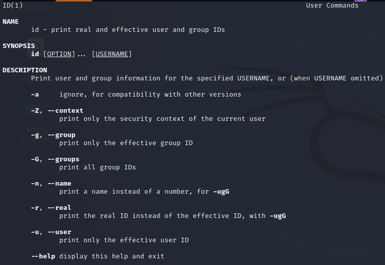 Manual del comando id