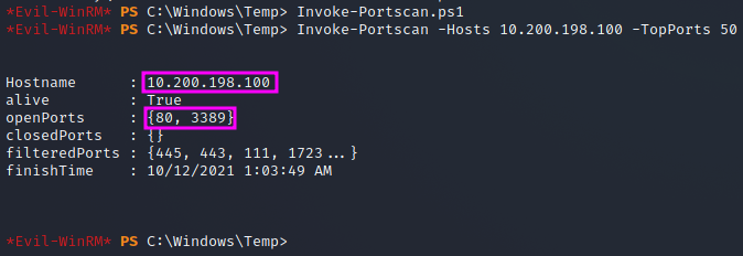 Invoke port scan